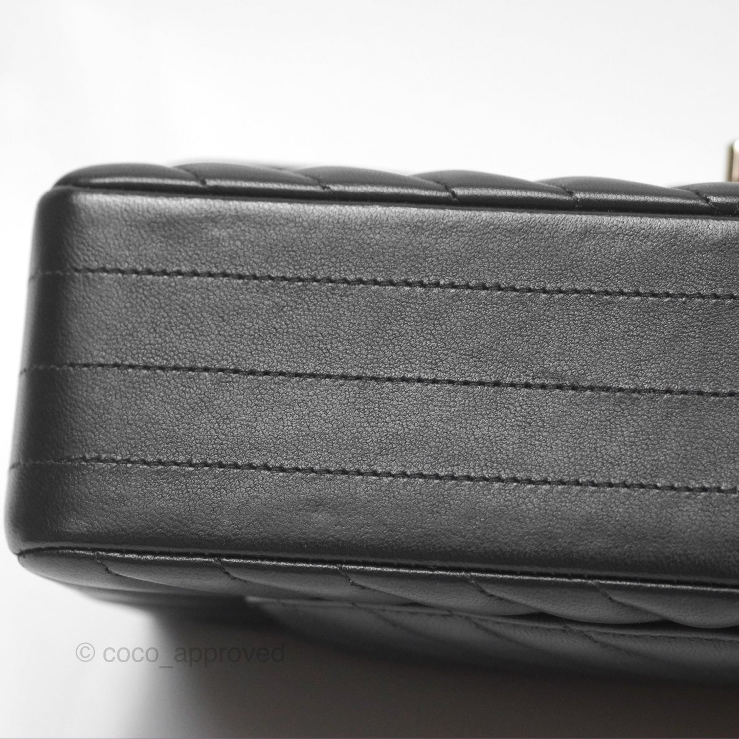 Chanel Small Classic Chevron Flap Black Lambskin Gold Hardware