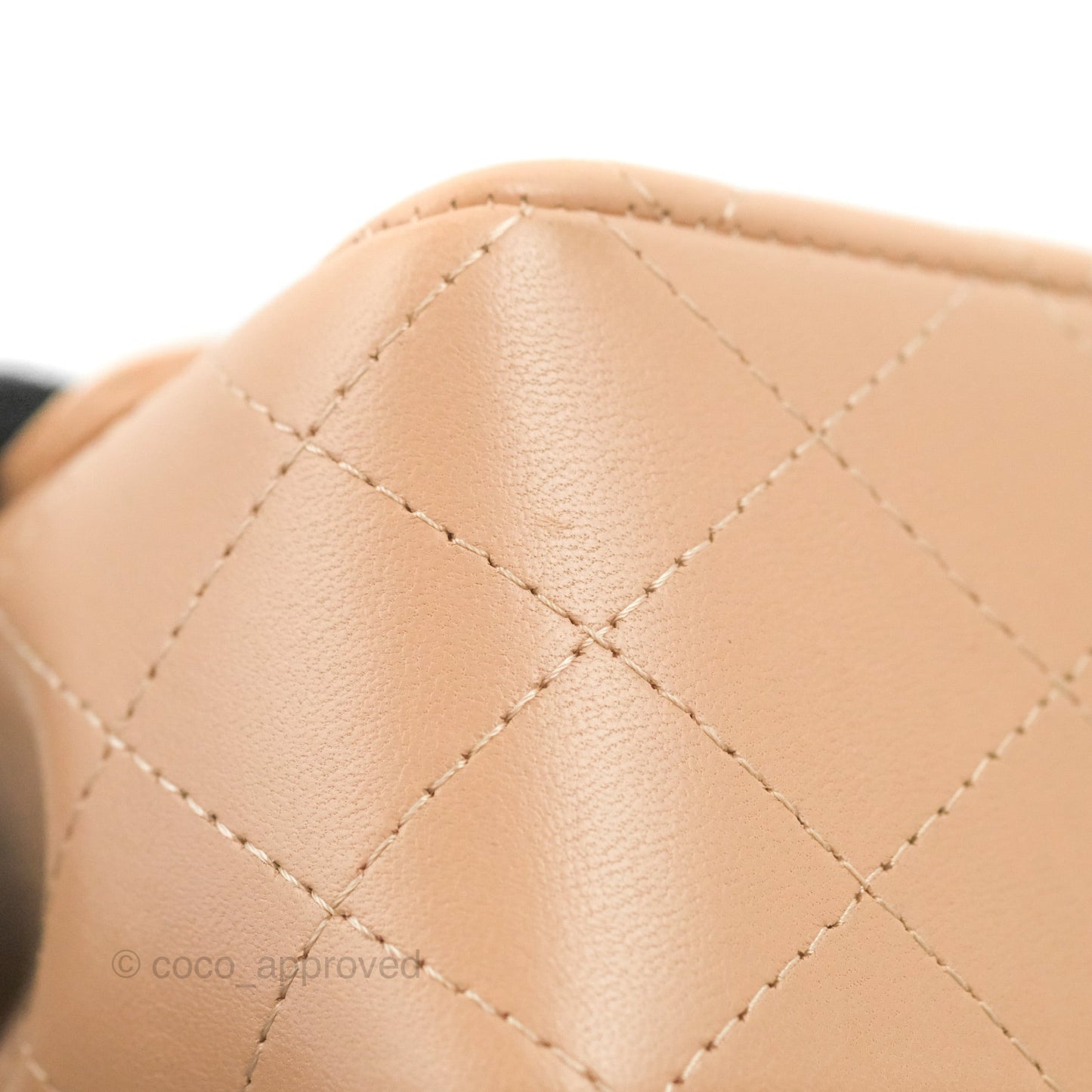 Chanel Top Handle Mini Rectangular Flap Bag Beige Lambskin Gold Hardware
