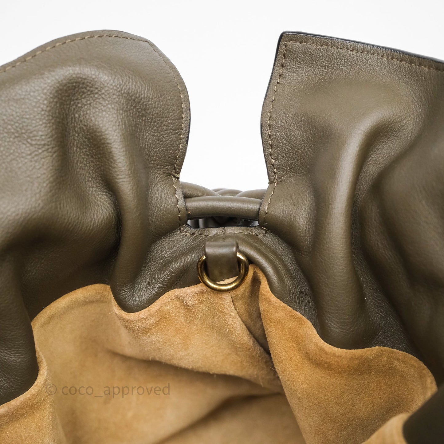 Loewe Flamenco Clutch Medium in Nappa Calfskin Dark Khaki Green