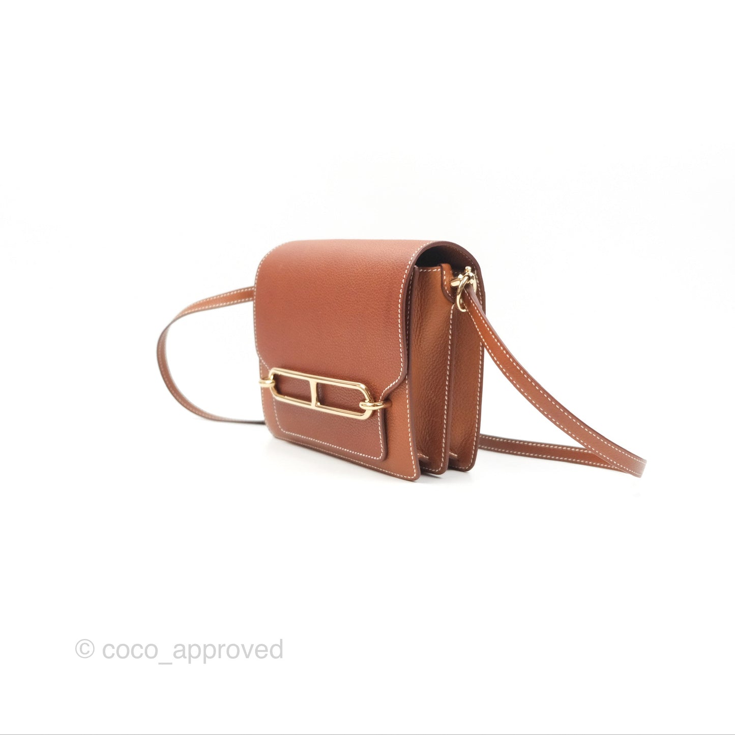 Hermès Roulis Mini 18 Fauve Barenia Gold Hardware
