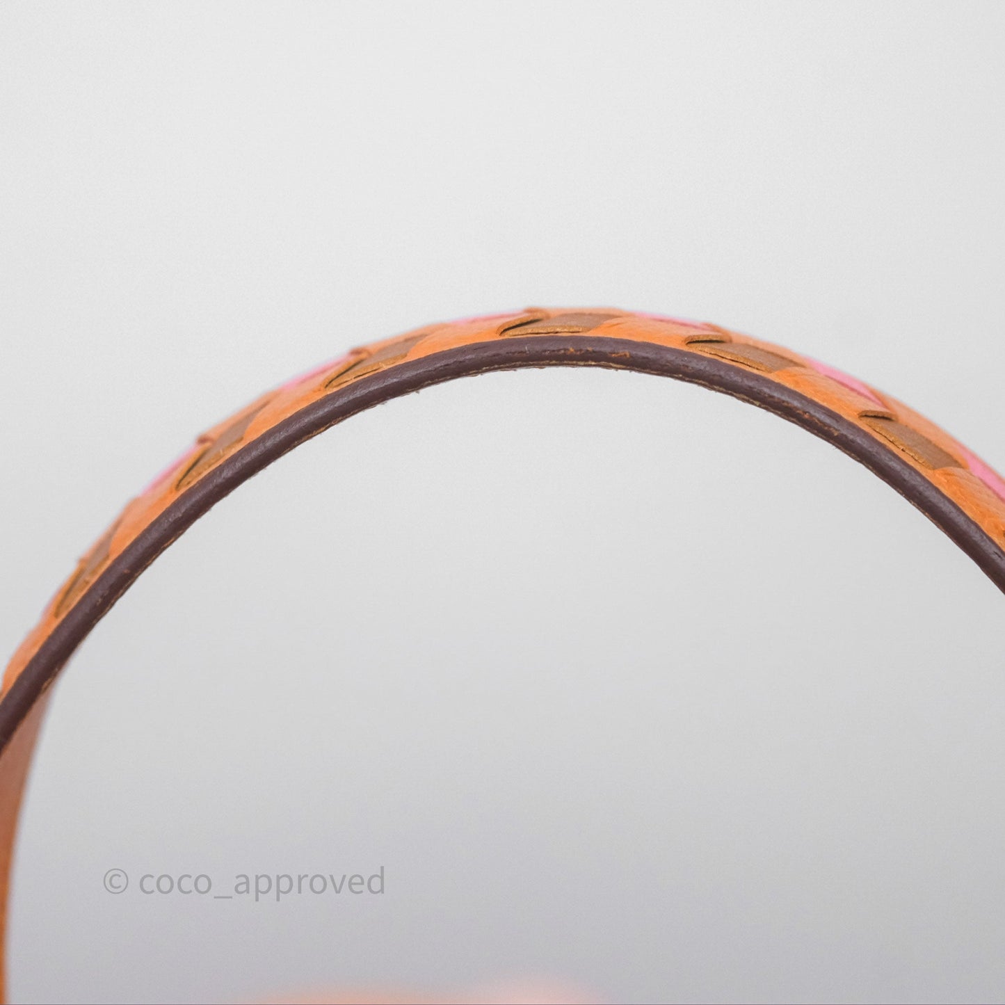 Hermès Tressage De Cuir Picotin Lock 22 Abricot I9/ Rose Azalée 8W/ Gold 37 Epsom Palladium Hardware