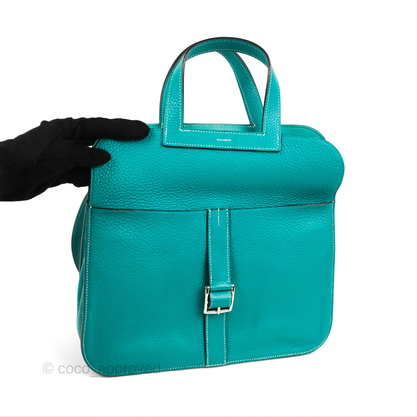 Hermès Halzan 31 Vert Verone Clemence Palladium Hardware