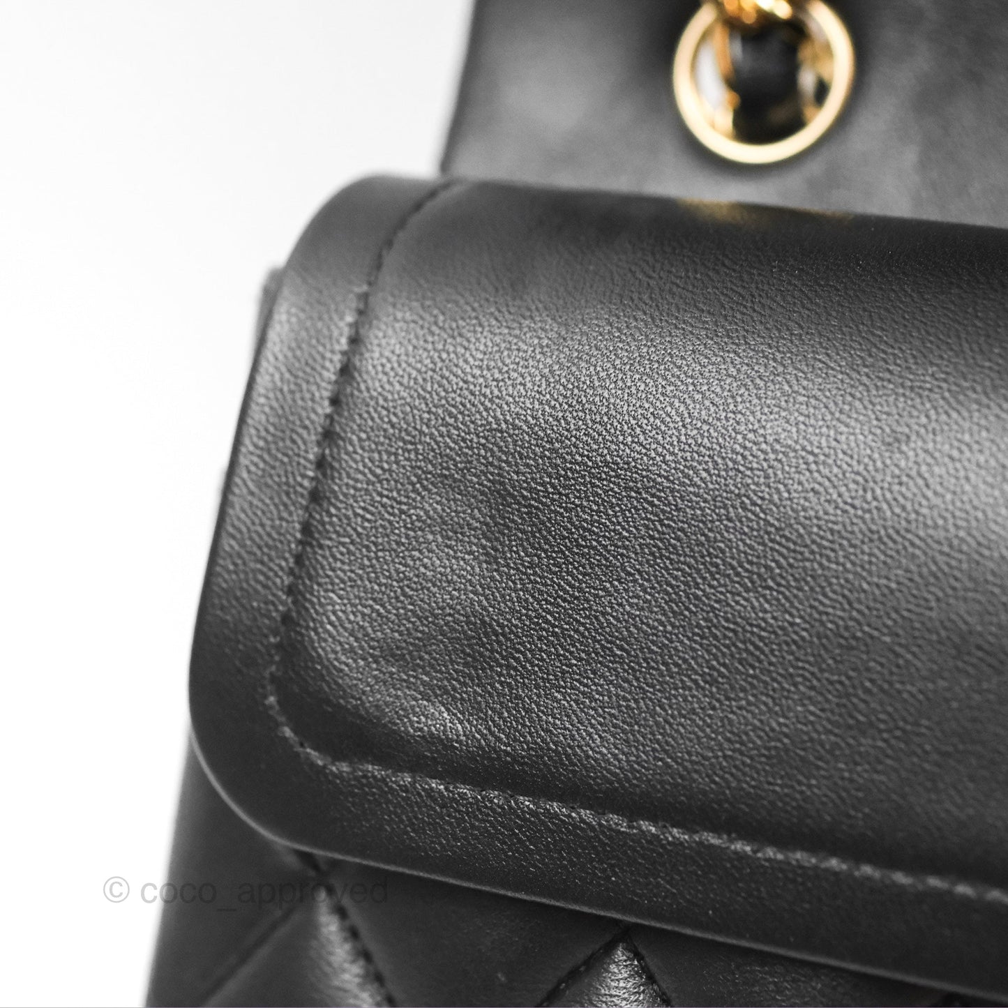Chanel Small Classic Quilted Flap Black Lambskin Gold Hardware