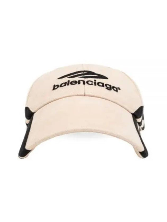 Luxury Balenciaga 3B Sports Icon Ball Cap Light Beige