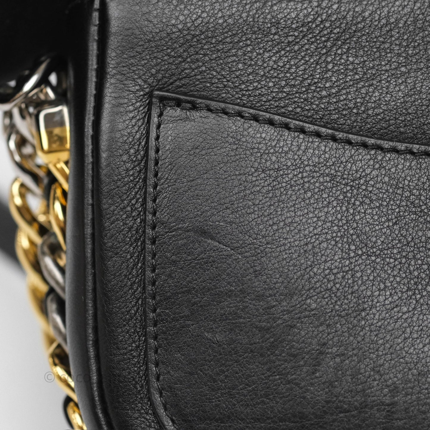 Chanel Small Precious Union Flap Black Calfskin Gold & Silver Hardware