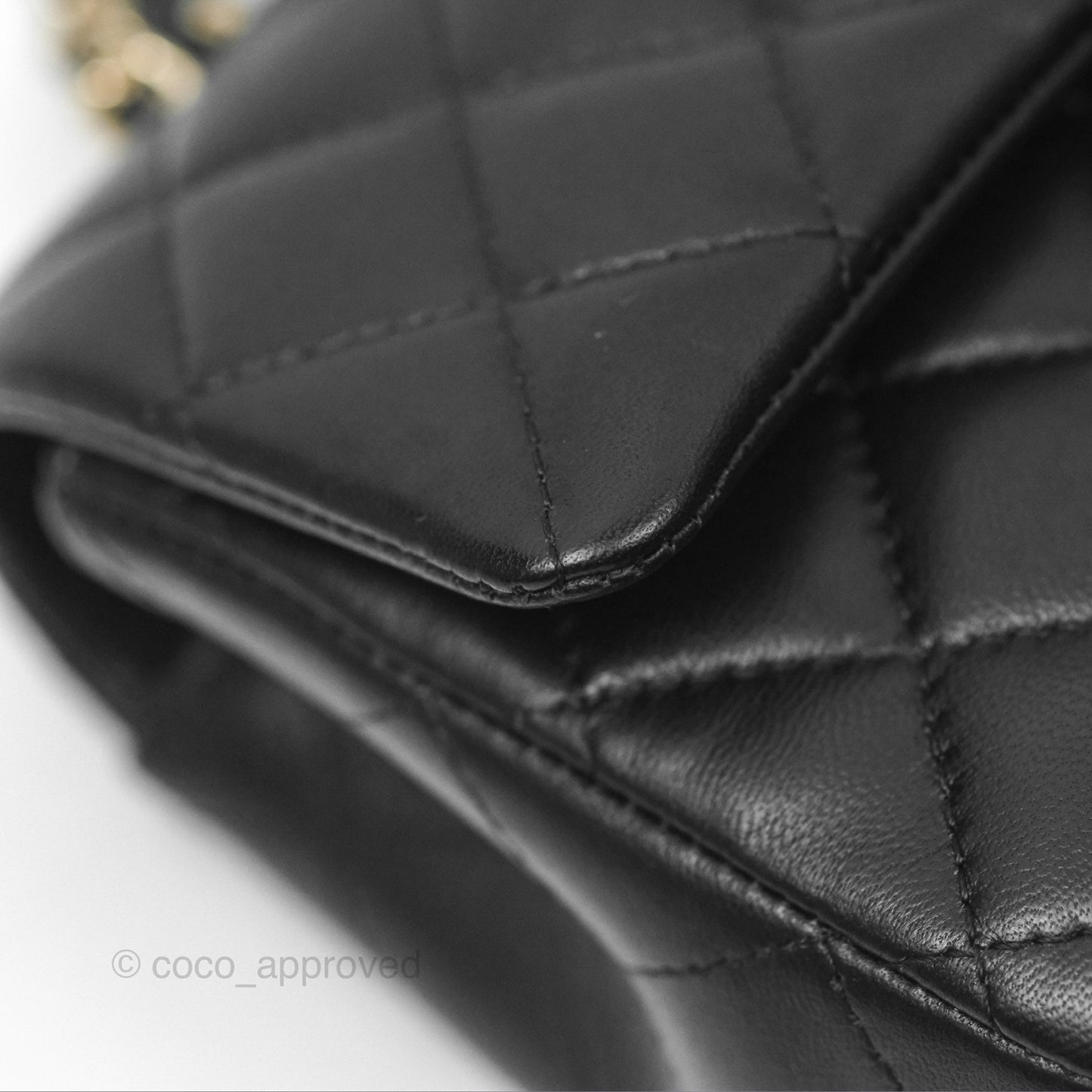Chanel Top Handle Mini Rectangular Flap Bag Black Lambskin Gold Hardware