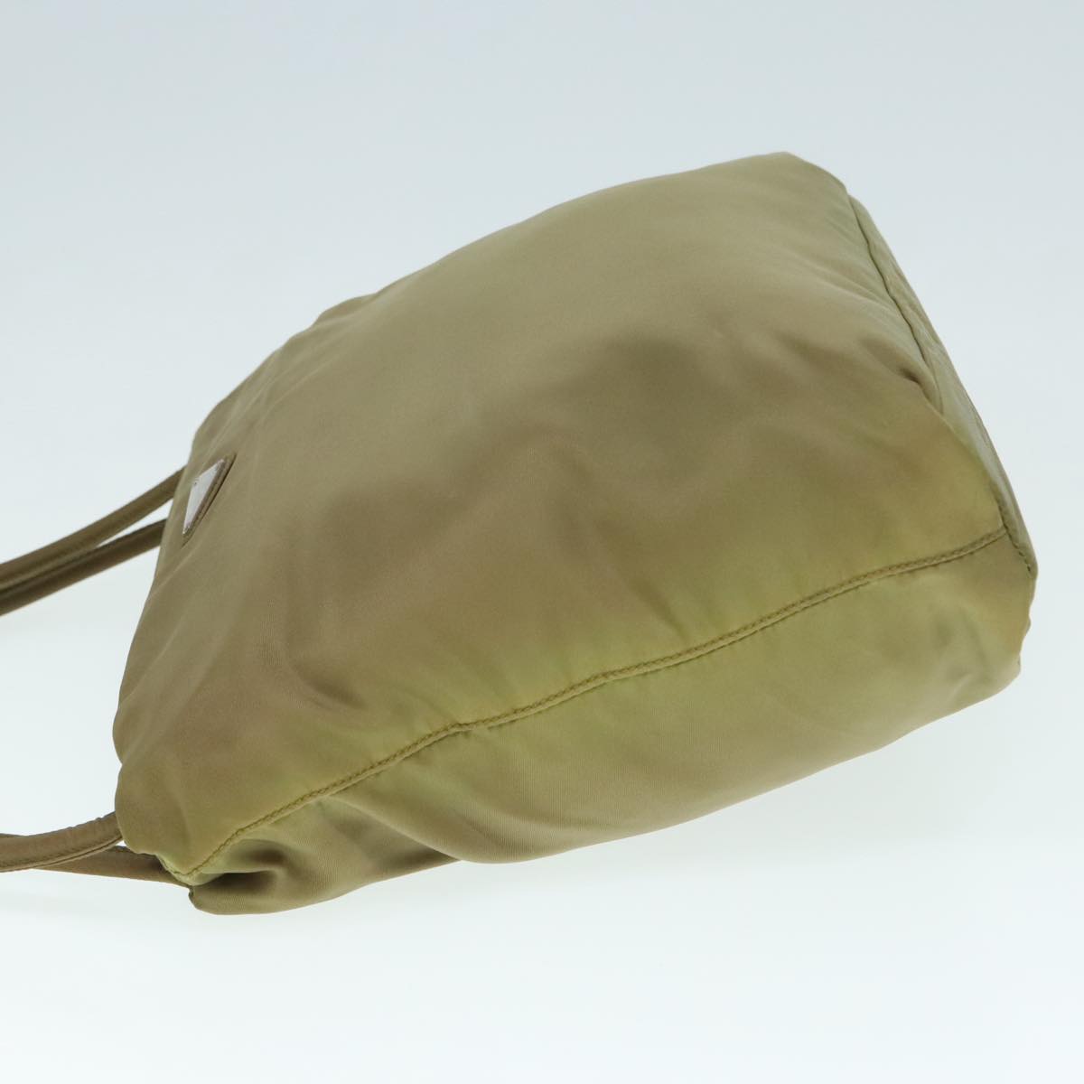 Luxury Prada Tote Bag Nylon Khaki Silver  92810