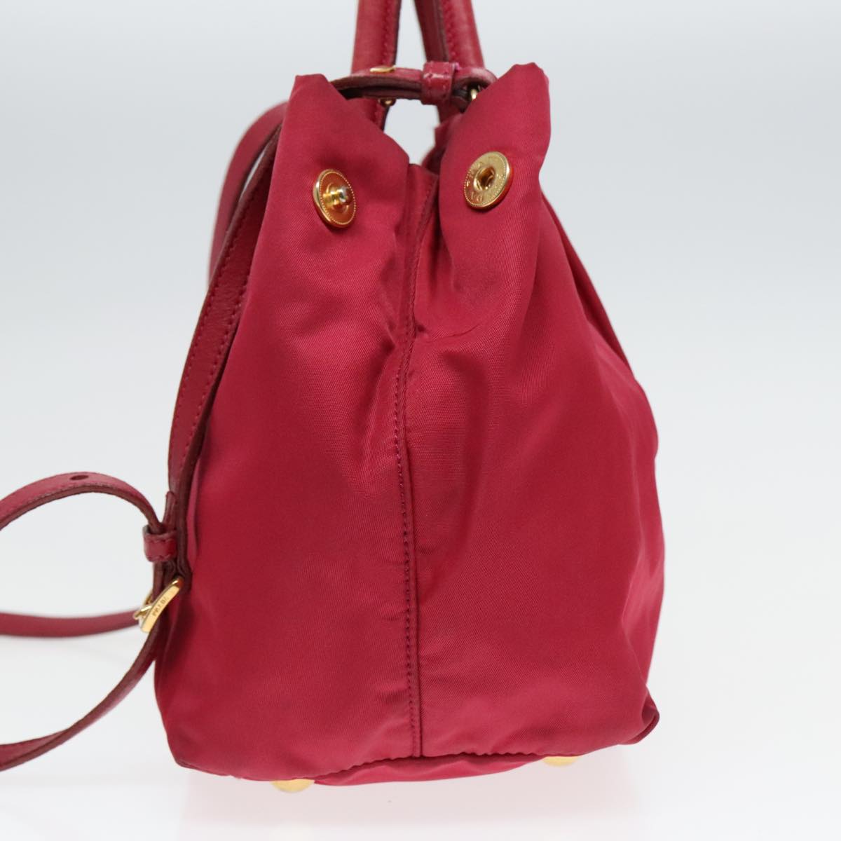 Luxury Prada Hand Bag Nylon 2way Pink Gold  92814