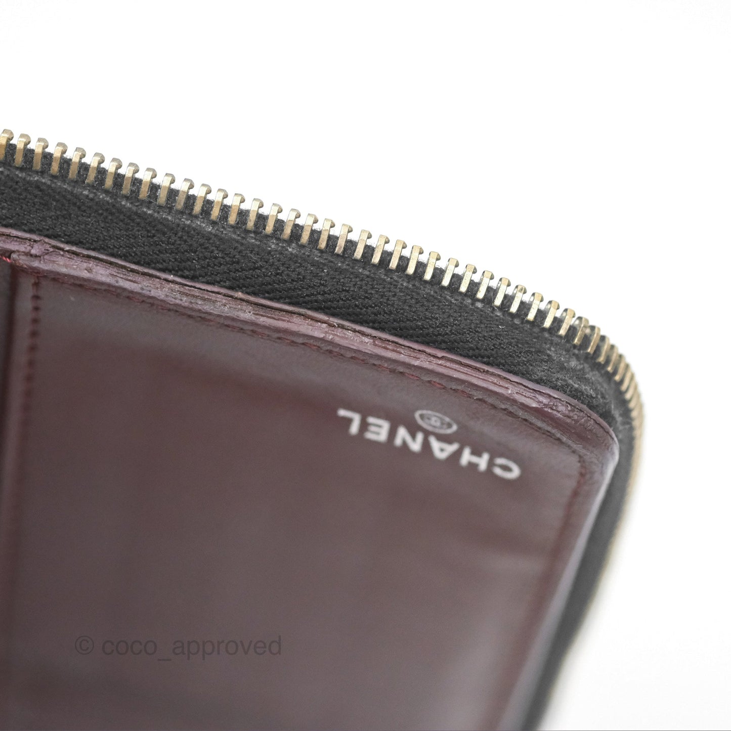 Chanel Zip Around Organiser Wallet Black Lambskin Gold Hardware