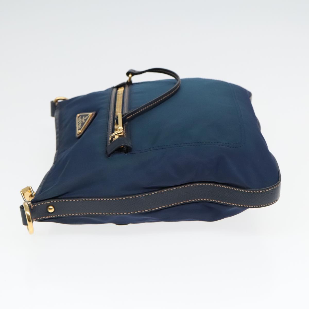Luxury Prada Shoulder Bag Nylon Blue Gold  92817