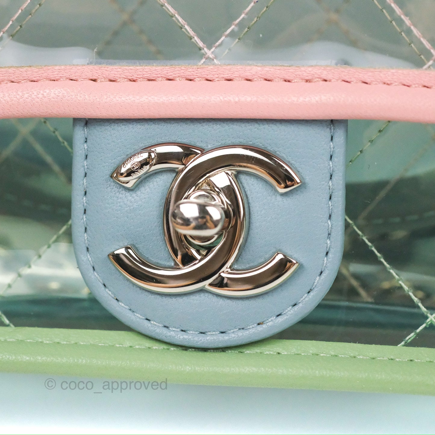 Chanel Mini Coco Splash Flap Bag PVC Lambskin Pink/Blue/Green Silver Hardware
