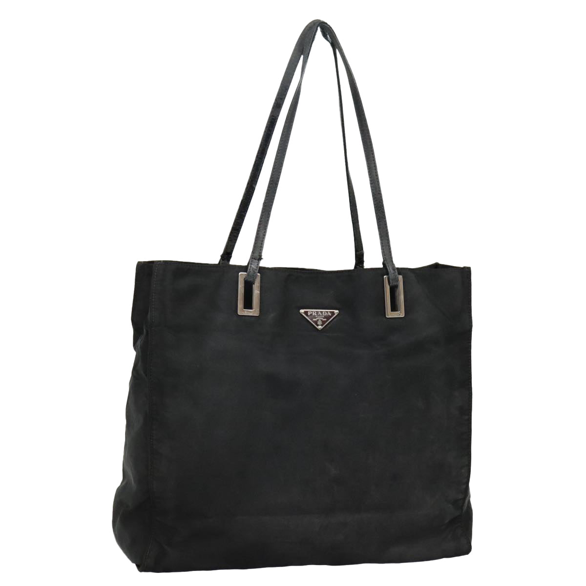 Luxury Prada Tote Bag Nylon Black Silver  92826