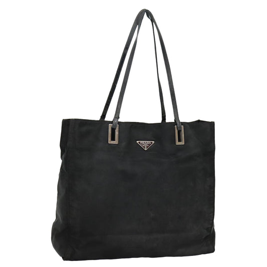 Luxury Prada Tote Bag Nylon Black Silver  92826