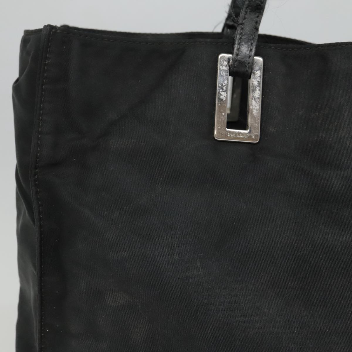 Luxury Prada Tote Bag Nylon Black Silver  92826