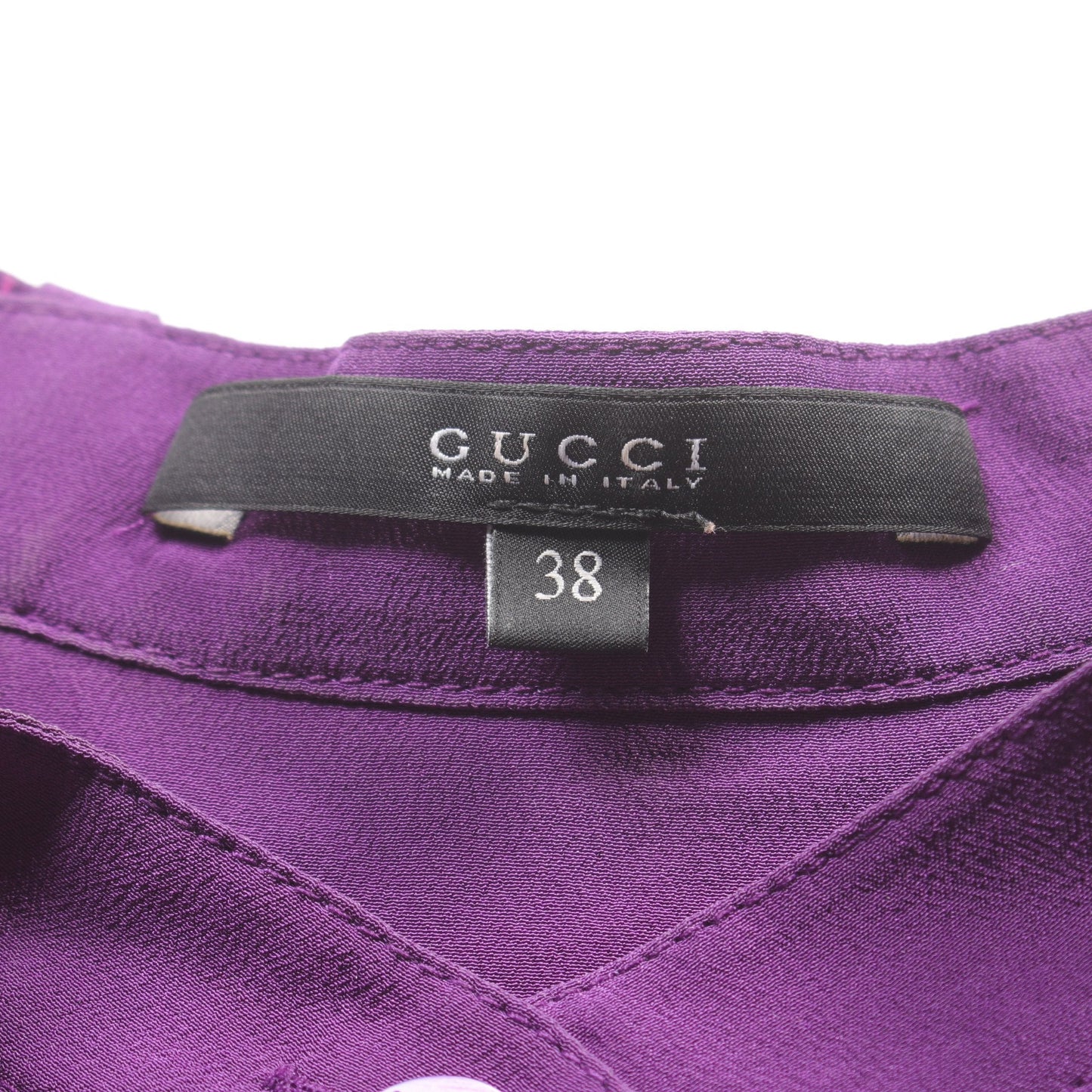 Luxury Gucci Trending 2025 Shirt Collarless Silk Purple