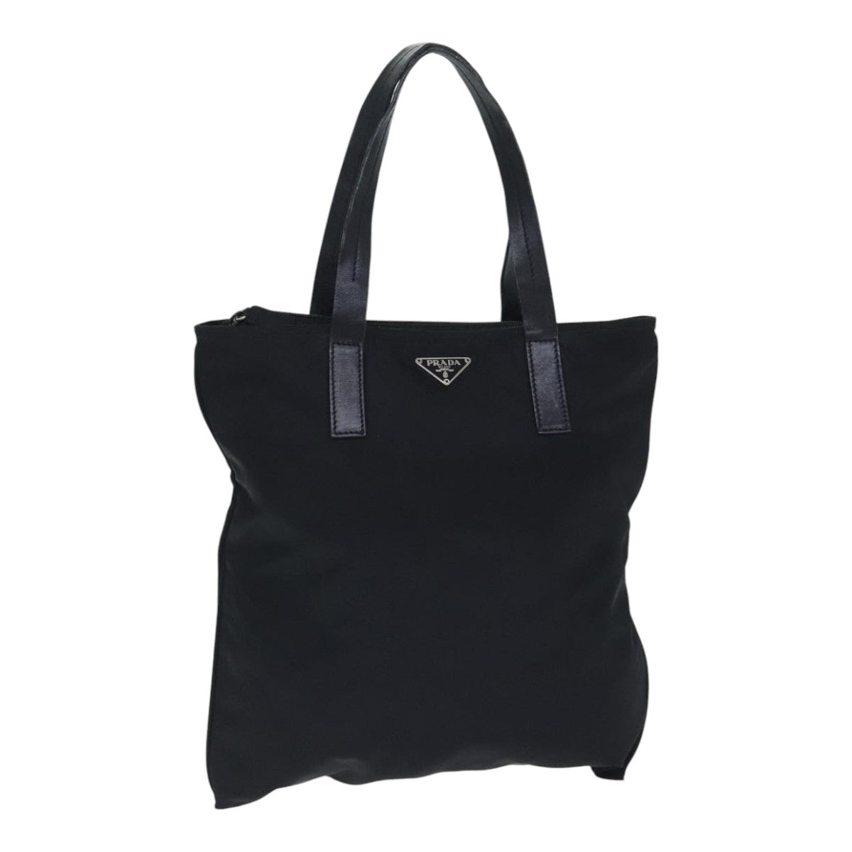 Luxury Prada Tote Bag Nylon Leather Black Silver  92827