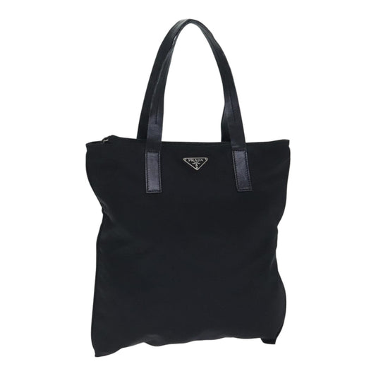 Luxury Prada Tote Bag Nylon Leather Black Silver  92827
