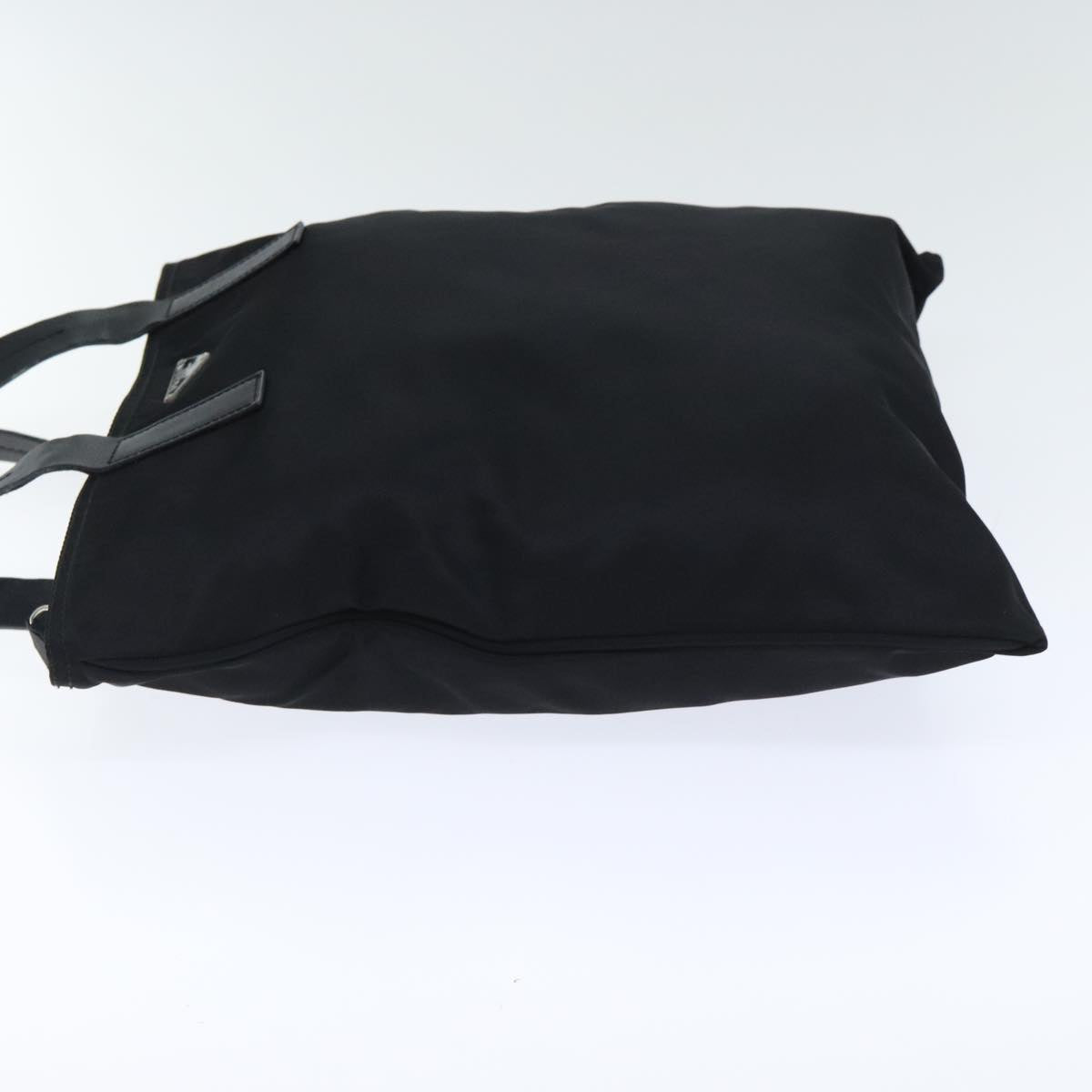 Luxury Prada Tote Bag Nylon Leather Black Silver  92827