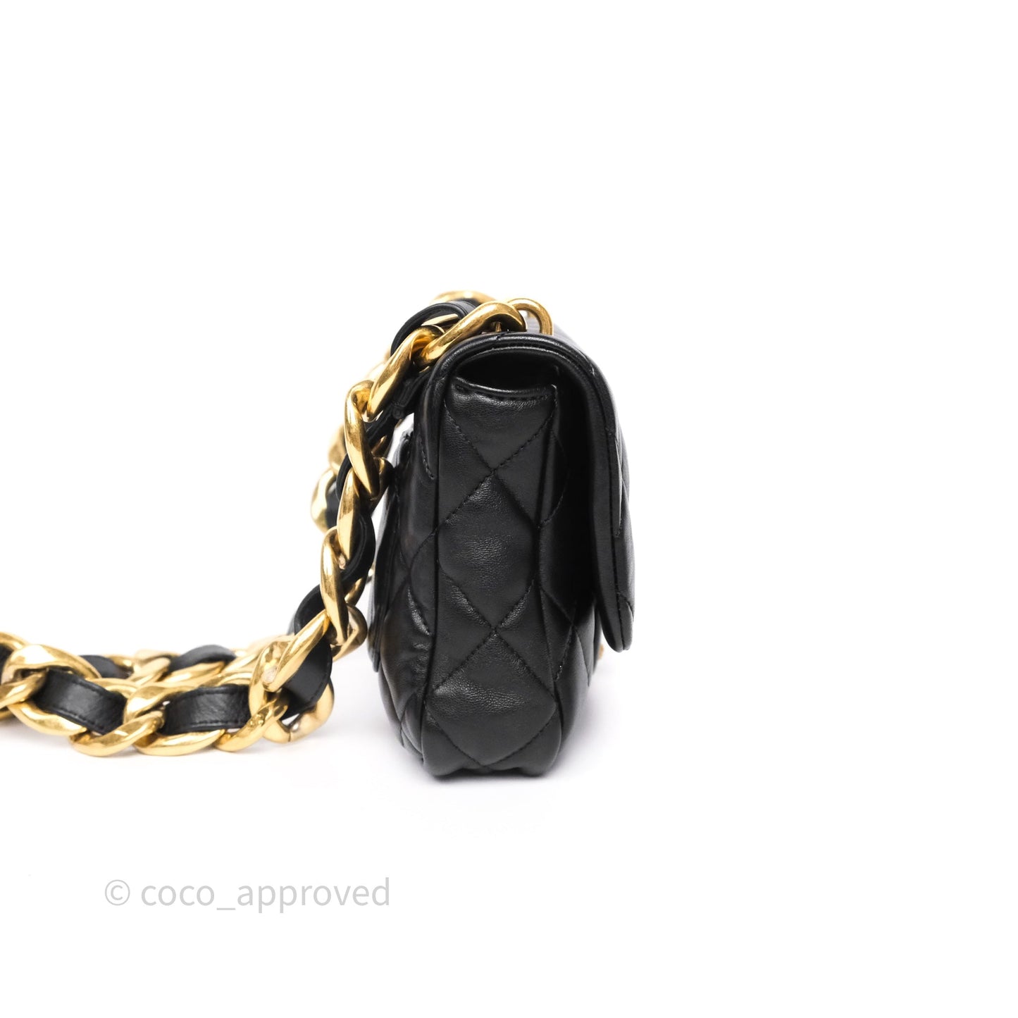 Chanel Small Funky Town Black Lambskin Aged Gold Hardware