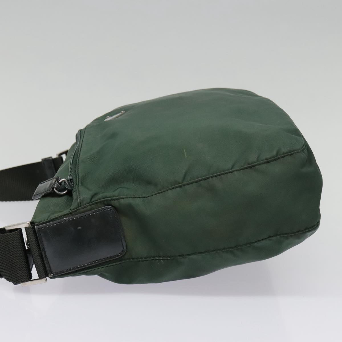 Luxury Prada Shoulder Bag Nylon Khaki Silver  92862
