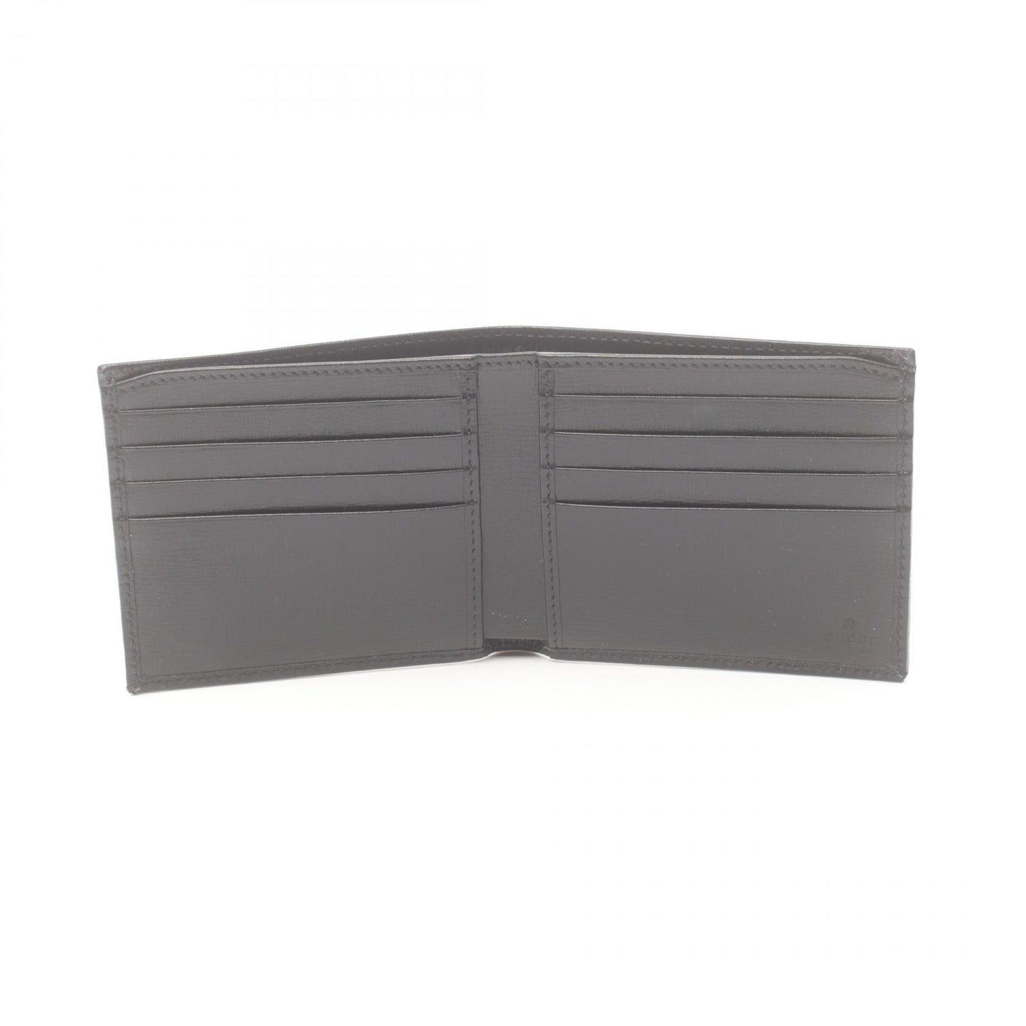 Luxury Gucci Trending 2025 Interlocking G GG Supreme Bi-fold wallet PVC Coated Canvas Leather Gray Black