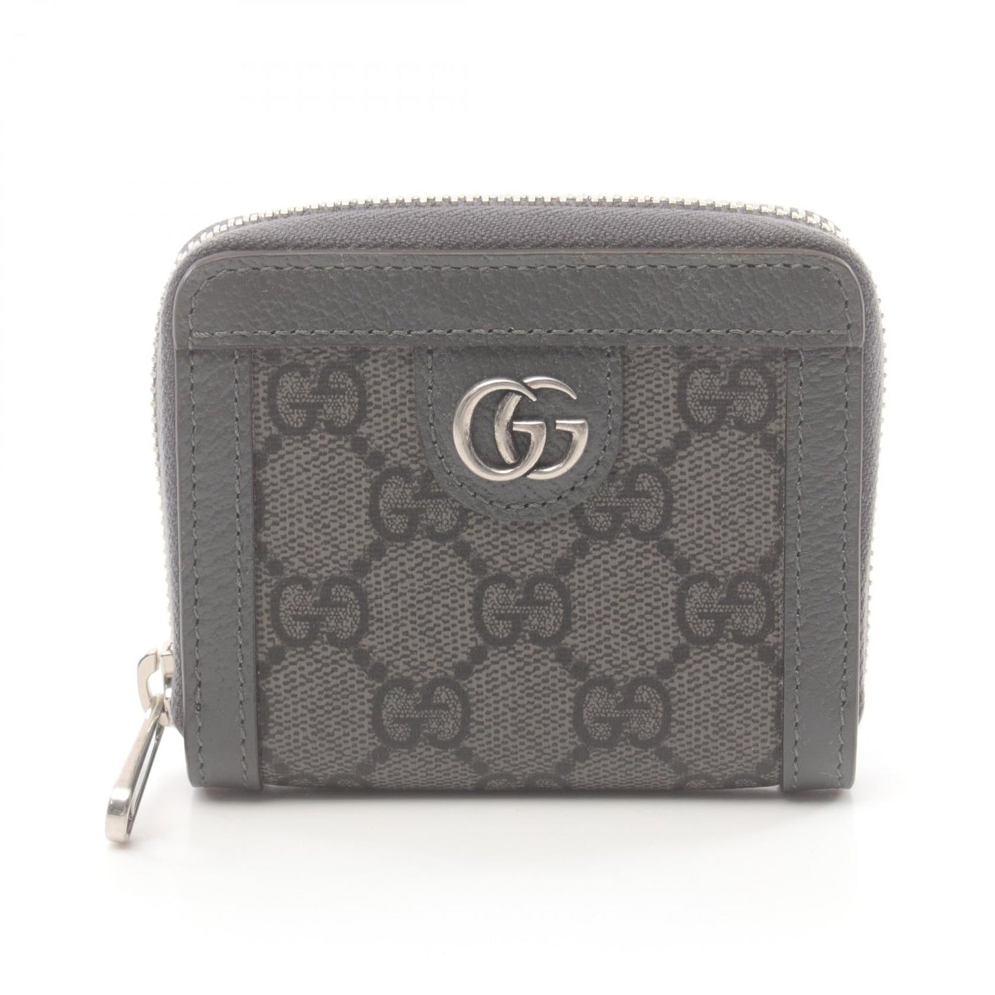 Luxury Gucci Trending 2025 Ophidia GG Supreme Round zipper wallet PVC Coated Canvas Leather Gray