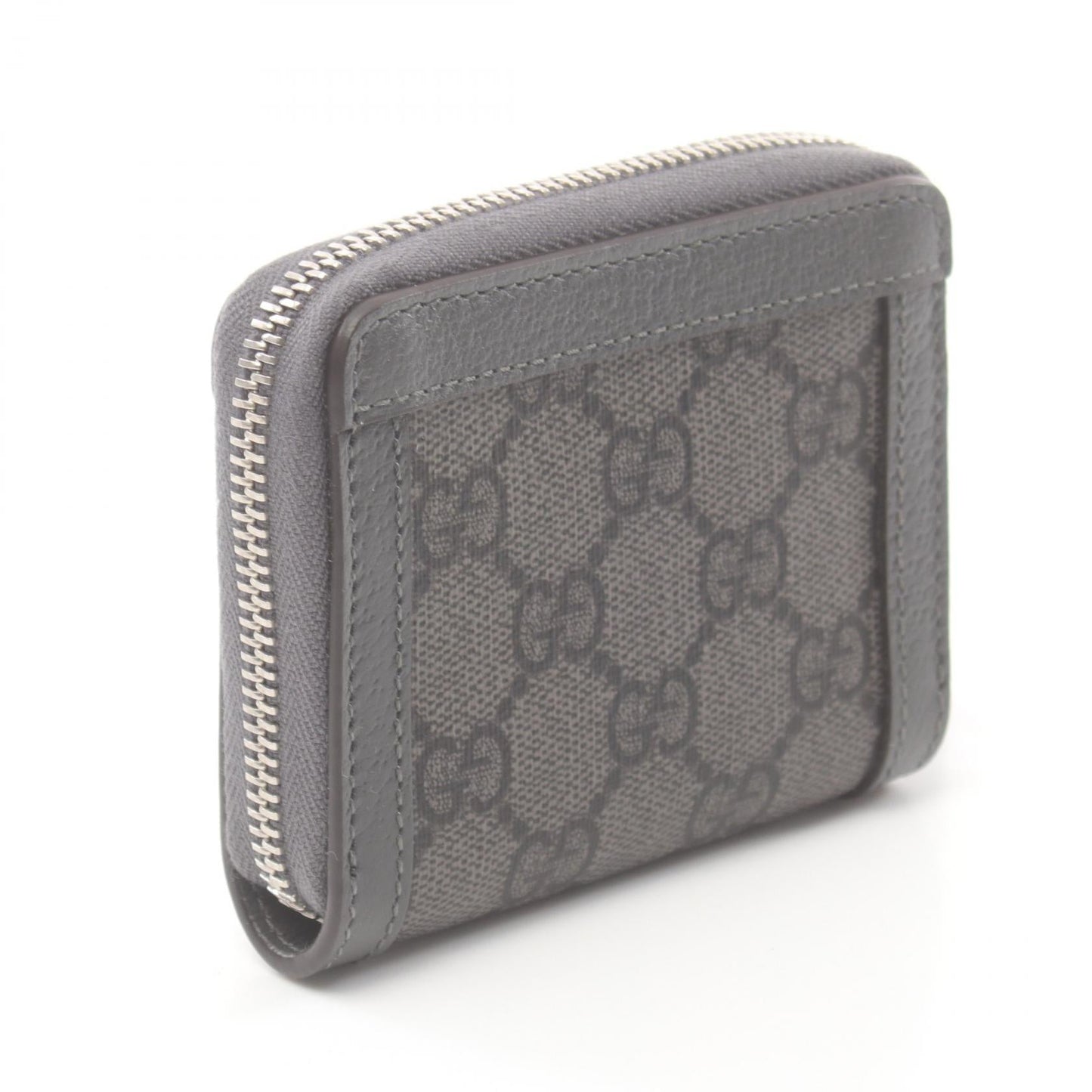 Luxury Gucci Trending 2025 Ophidia GG Supreme Round zipper wallet PVC Coated Canvas Leather Gray