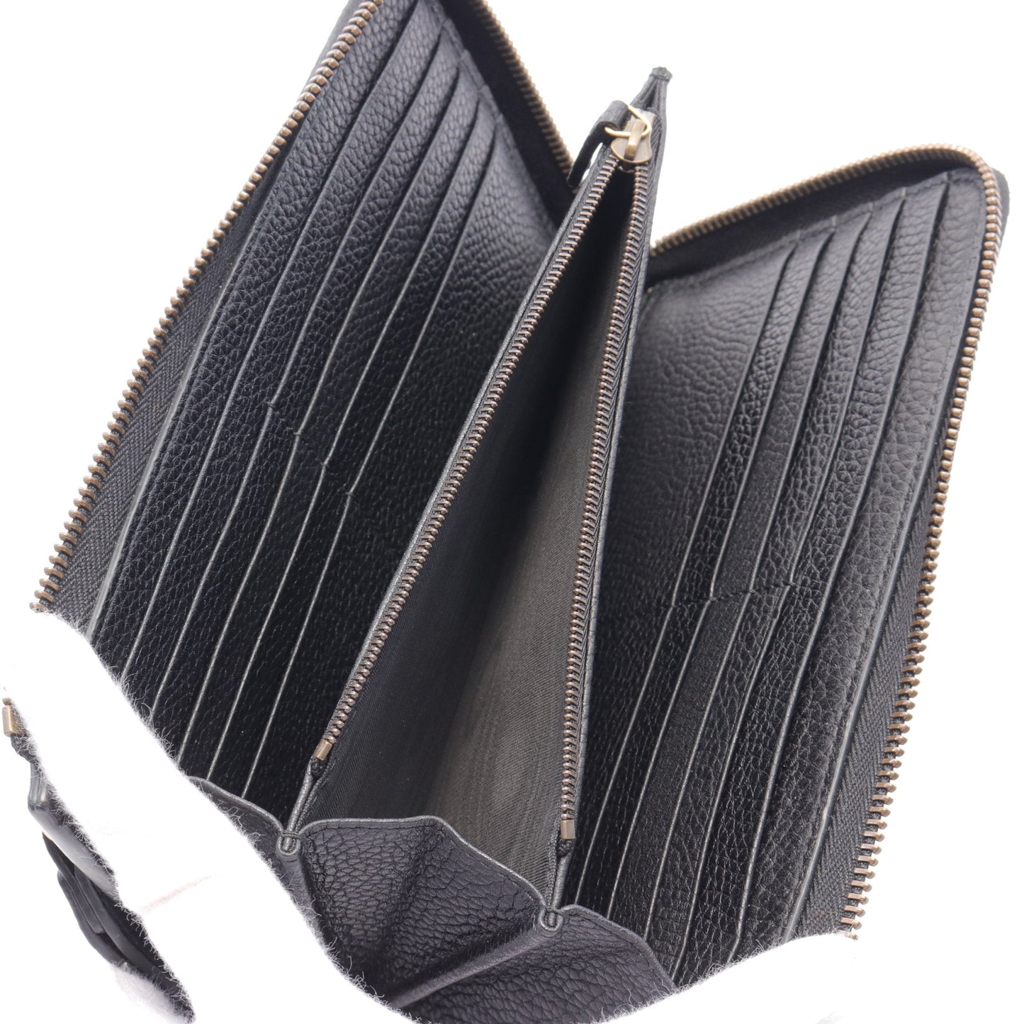 Luxury Gucci Trending 2025 Animalier Bee Round zipper long wallet Leather Black