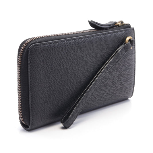 Luxury Gucci Trending 2025 Animalier Bee Round zipper long wallet Leather Black