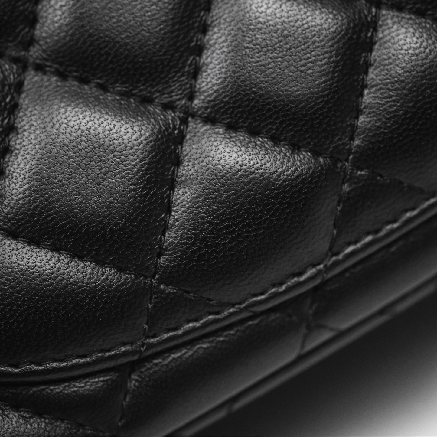 Chanel Mini Square Flap Quilted Black Lambskin Gold Hardware