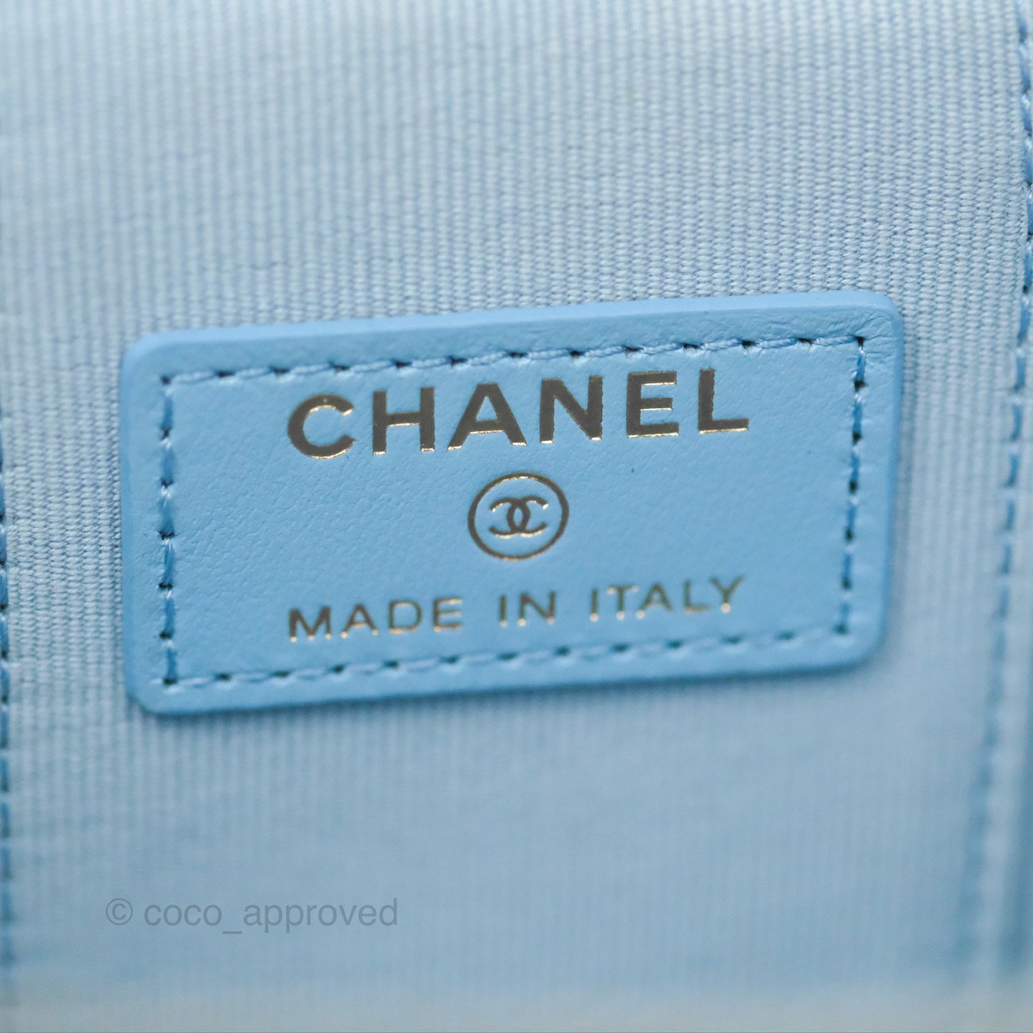 Chanel Mini Vanity Coco Chain Blue Lambskin Gold Hardware