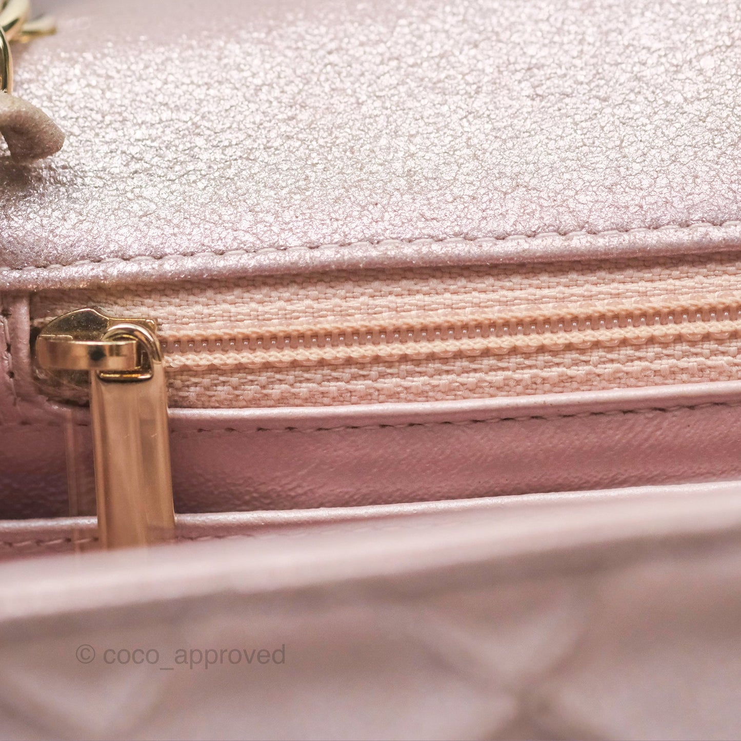 Chanel Mini Square Metallic Rose Gold Goatskin Gold Hardware 14B