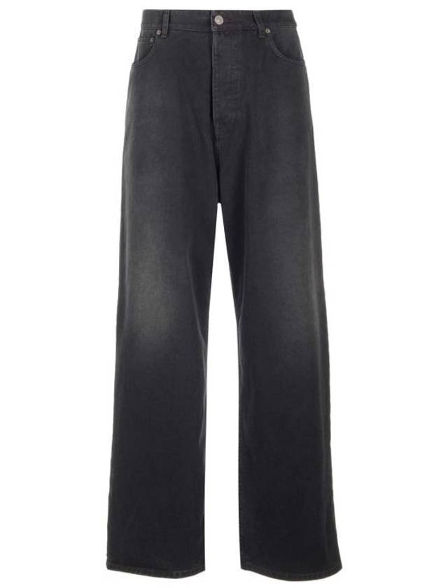 Luxury Balenciaga Mid-Rise Wide Jeans Black