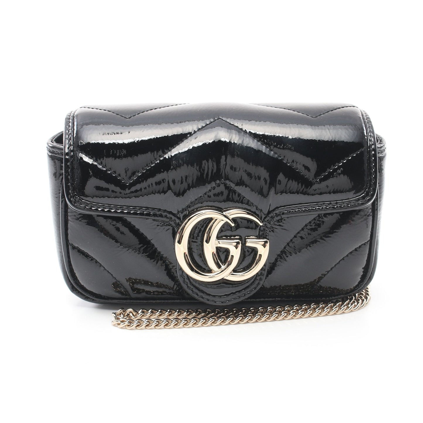 Luxury Gucci Trending 2025 GG Marmont Super mini bag Chain shoulder bag Leather Black