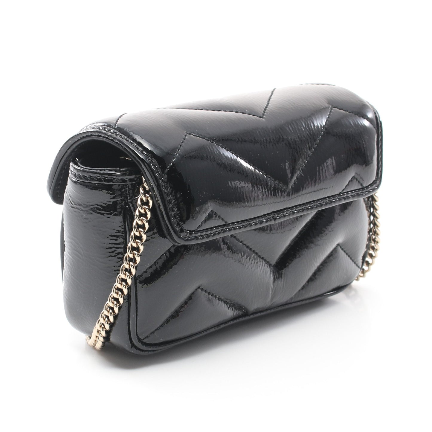 Luxury Gucci Trending 2025 GG Marmont Super mini bag Chain shoulder bag Leather Black
