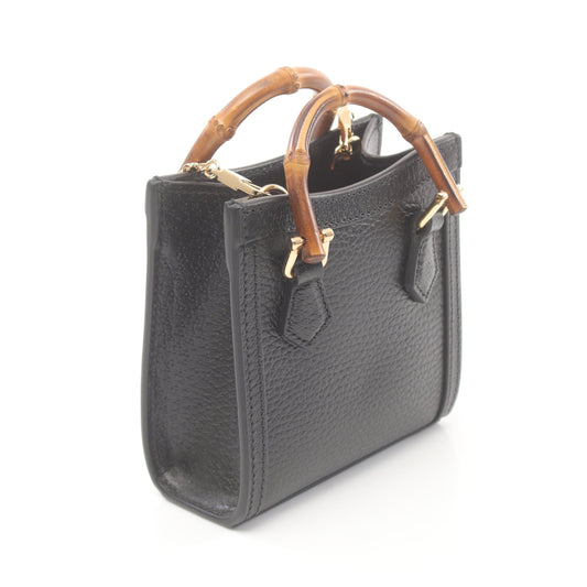 Luxury Gucci Trending 2025 Diana Supermarket Mini Bag Handbag Leather Black 2WAY