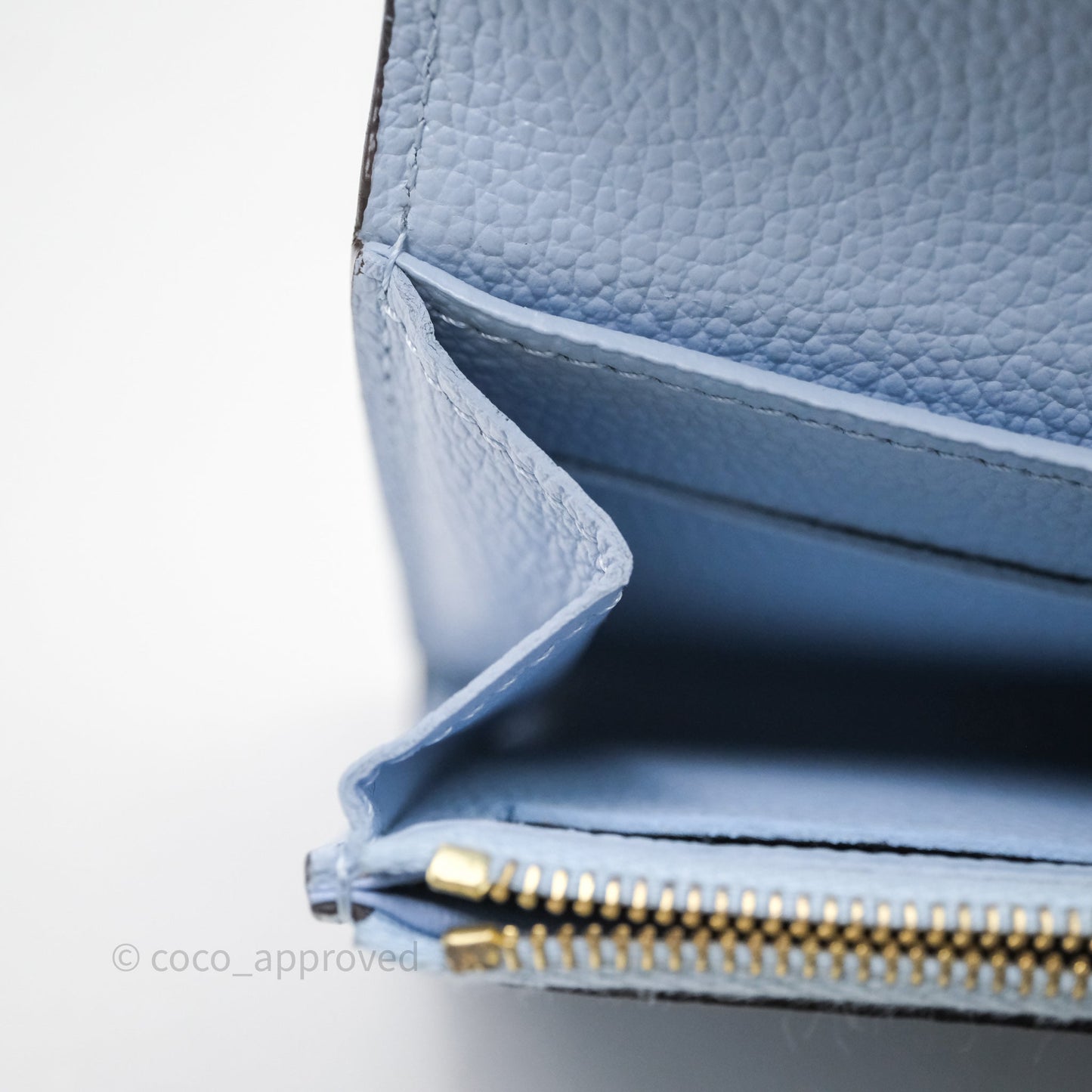 Louis Vuitton Rosali Coin Purse Empreinte Bleu Nuage Gold Hardware