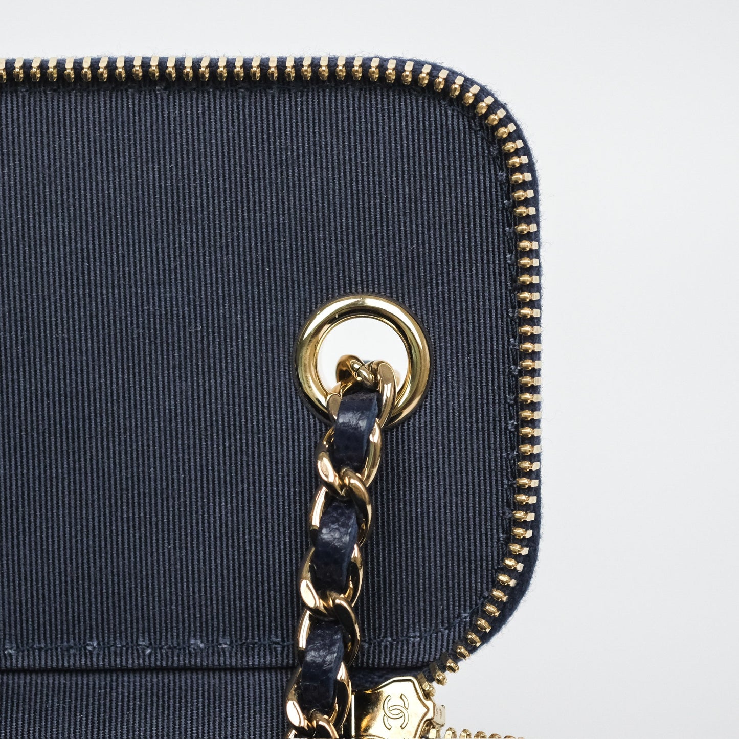 Chanel Mini Vanity With Chain Navy Caviar Gold Hardware