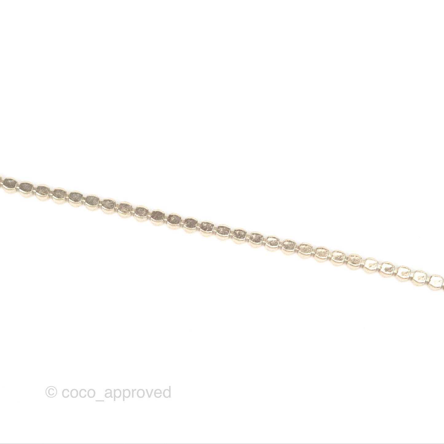 Chanel CC Crystal Chain Choker Necklace Gold Tone 21S