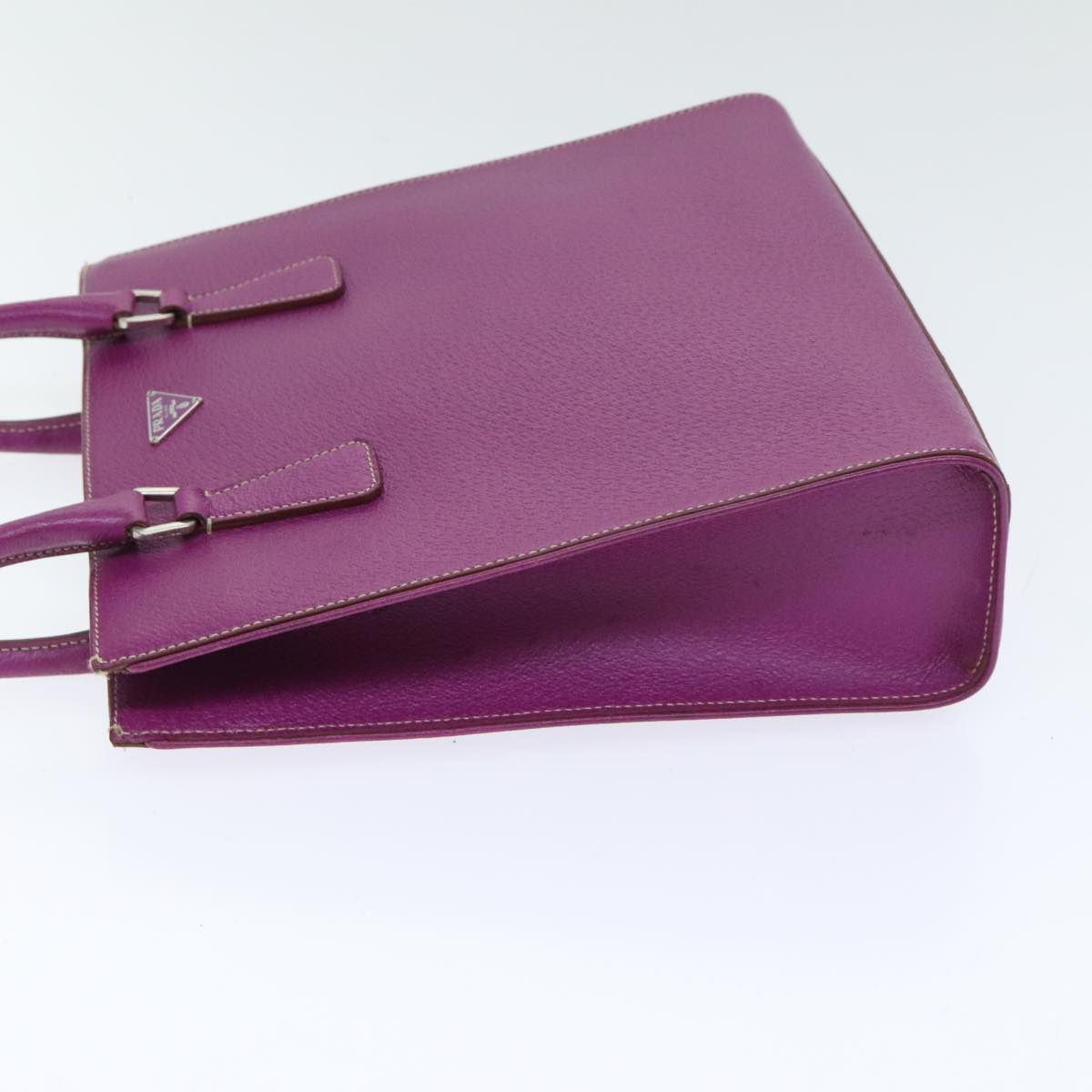 Luxury Prada Hand Bag Leather Purple Silver  92932