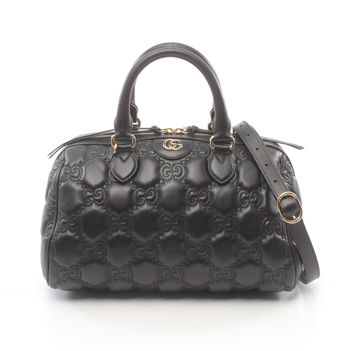 Luxury Gucci Trending 2025 GG Matelasse Handbag Mini boston bag Leather Black 2WAY