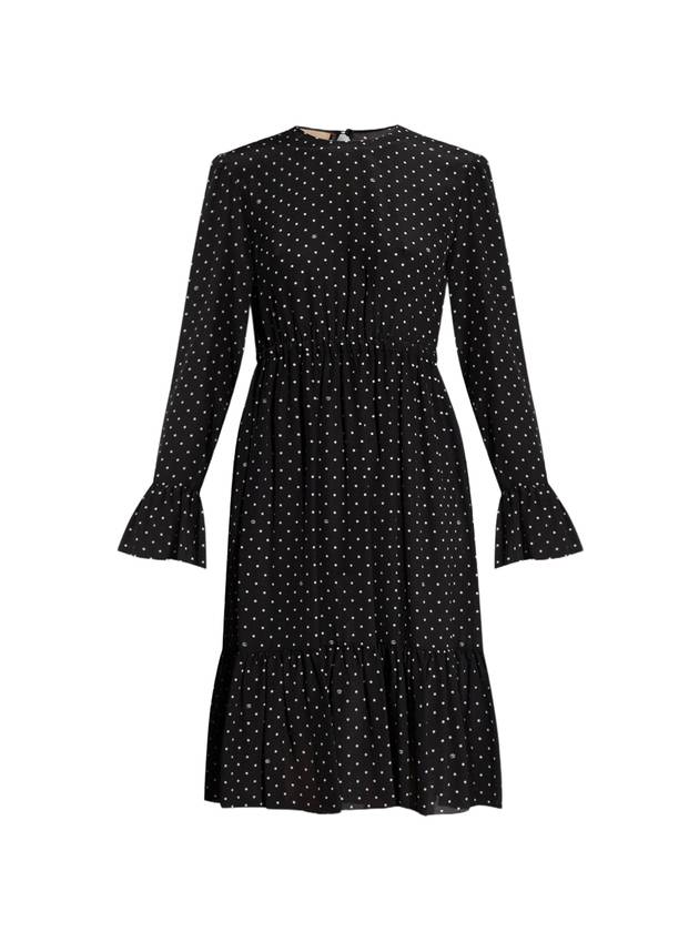 Luxury Gucci Trending 2025 Polka Dot GG Silk Midi Dress Black