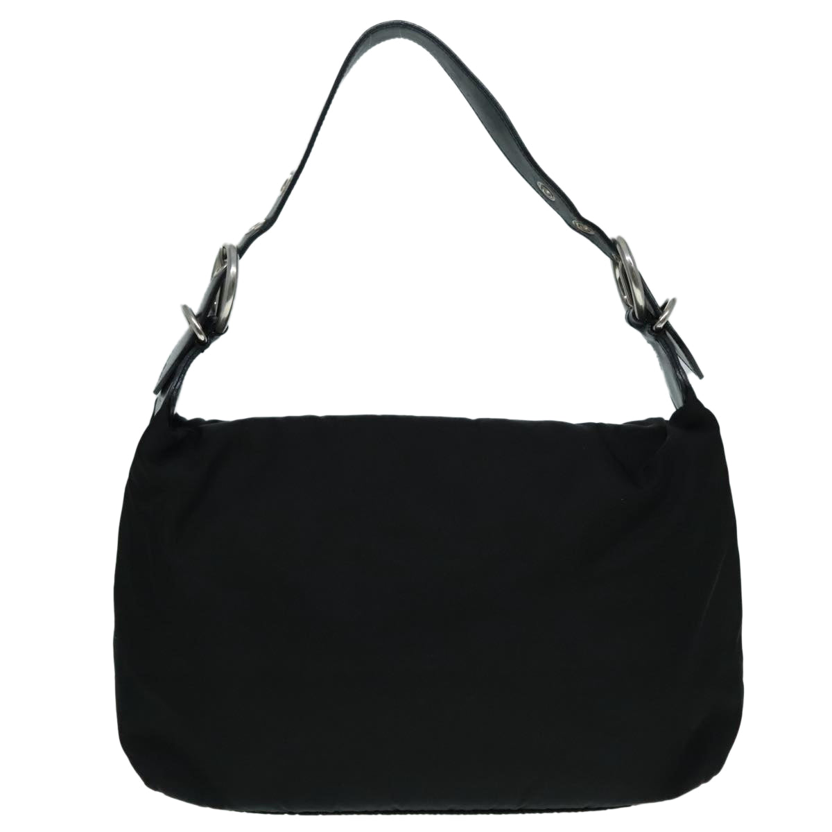 Luxury Prada Hand Bag Nylon Black Silver  92975