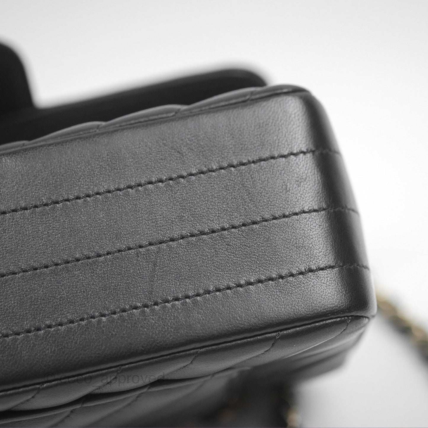 Chanel Mini Rectangular Flap Chevron Black Lambskin Gold Hardware