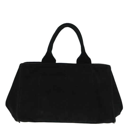 Luxury Prada Canapa MM Hand Bag Canvas Black Gold  92998