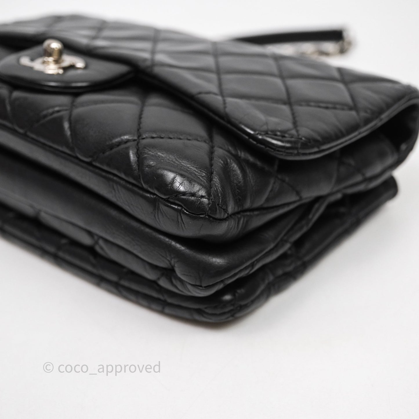 Chanel Quilted Flap Black Calfskin Silver Hardware