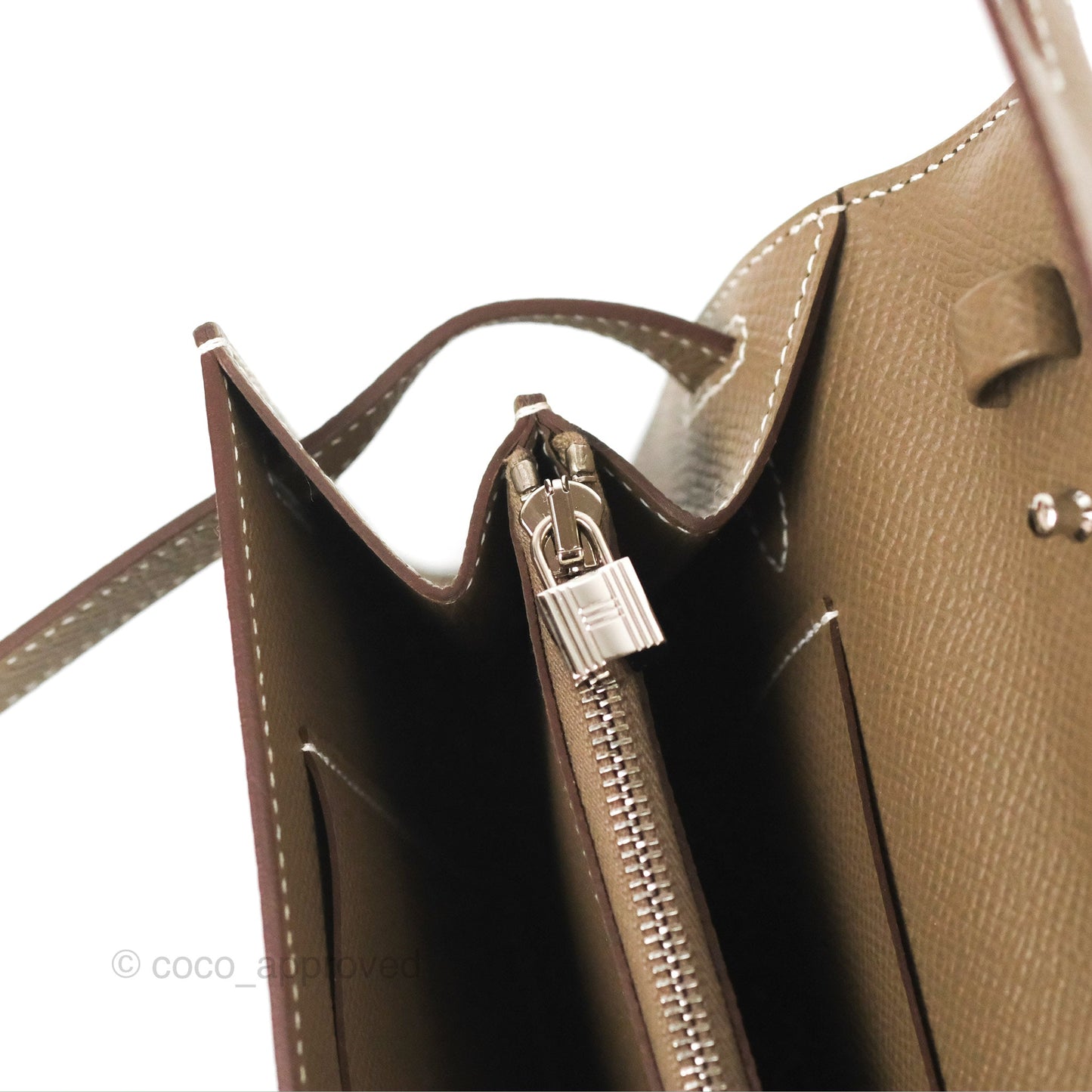 Hermès Kelly To Go Wallet Etoupe Epsom Palladium Hardware