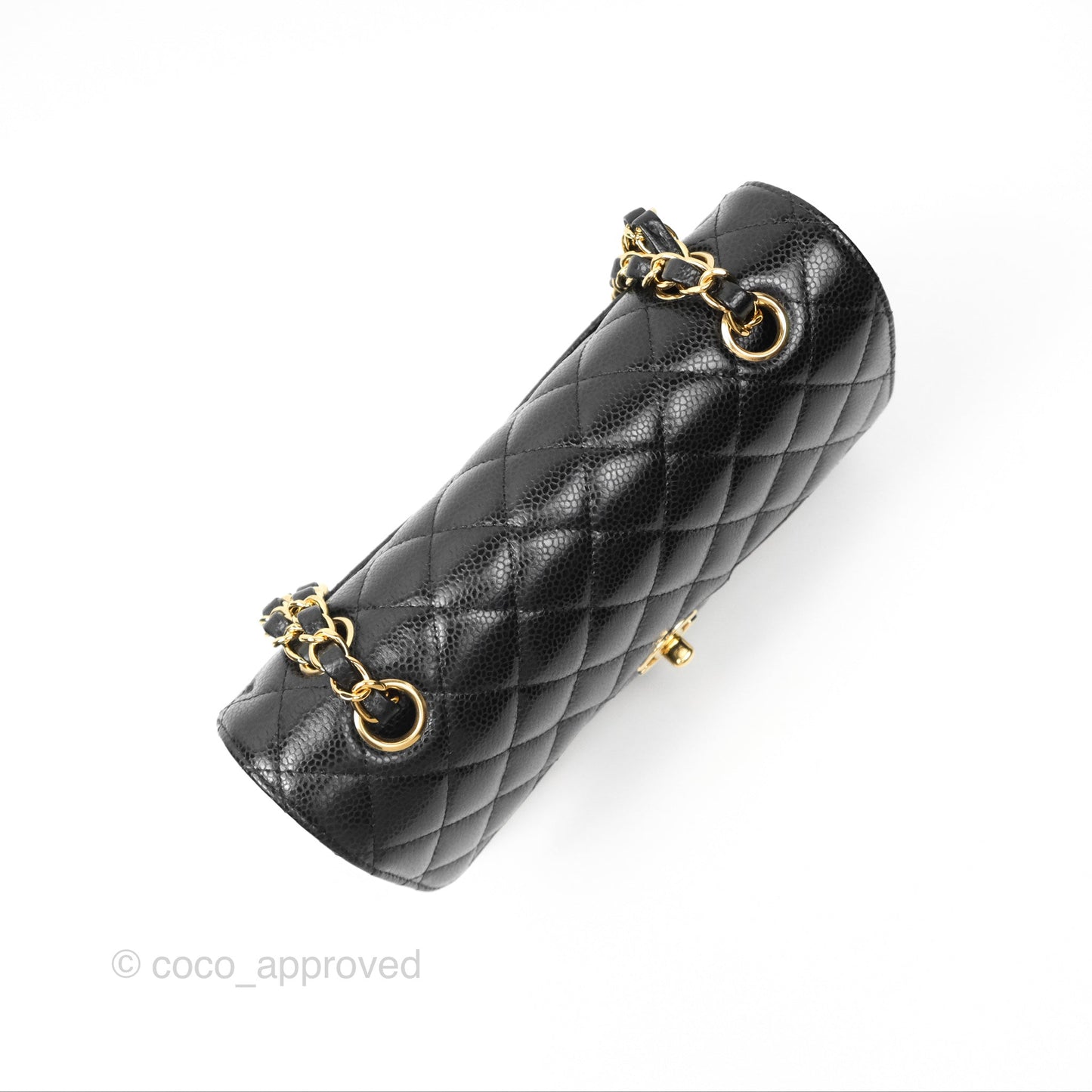 Chanel Small Classic Flap Quilted Black Caviar Gold Hardware