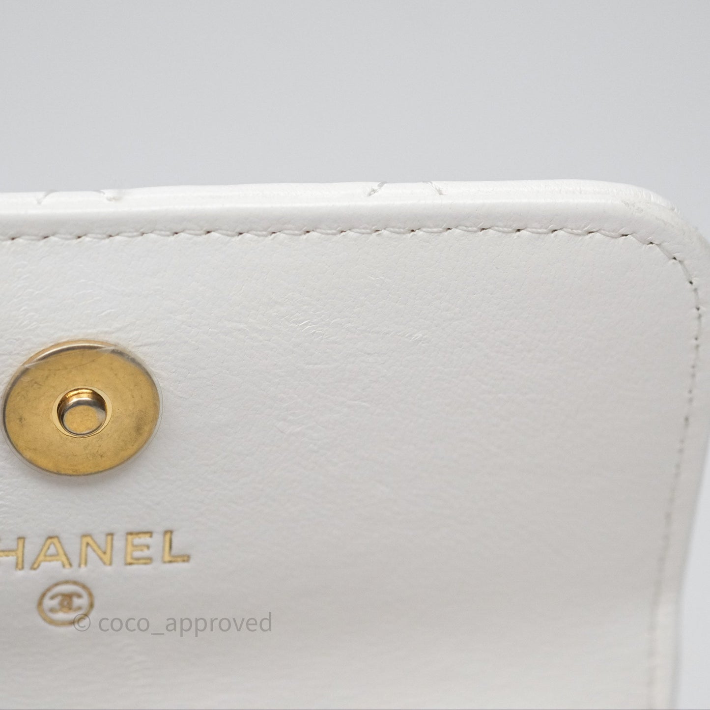Chanel Mini Pearl Crush Clutch With Chain Belt Bag White Aged Gold Hardware