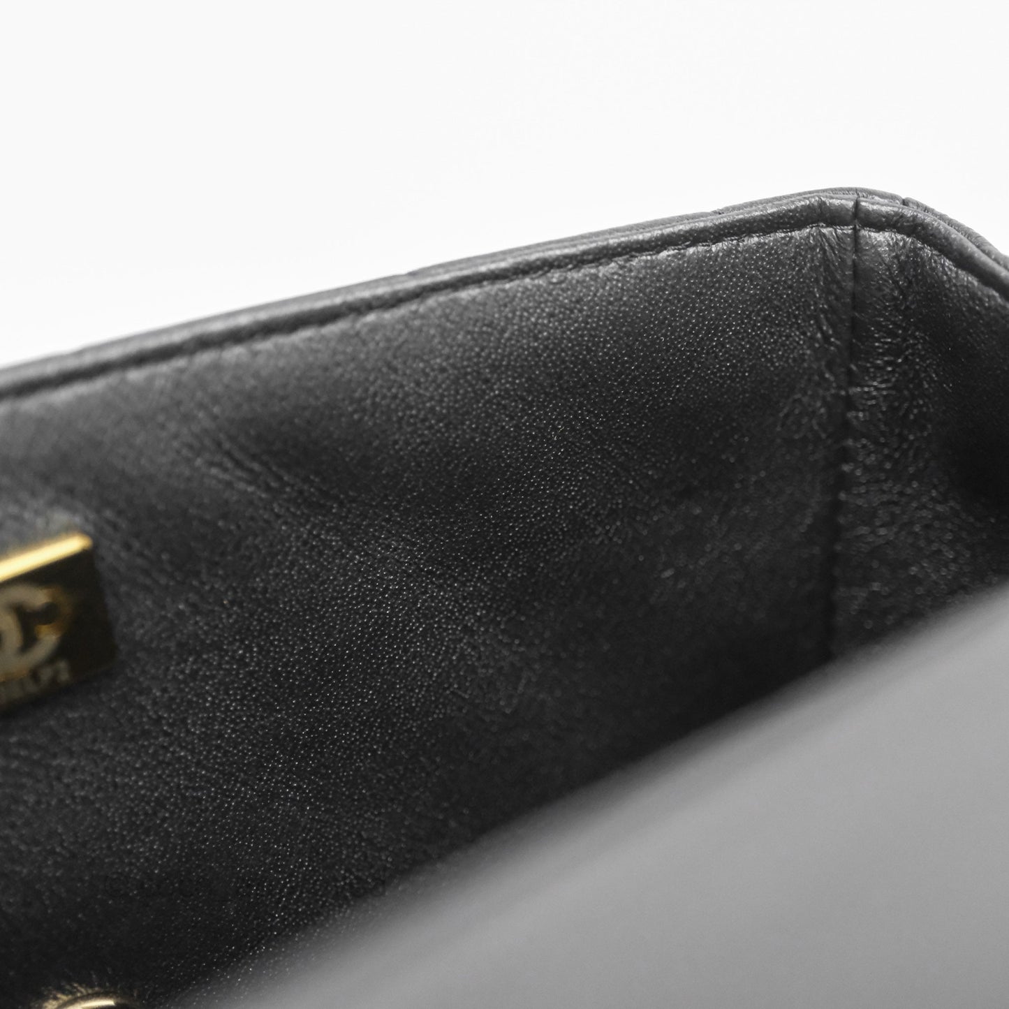 Chanel Mini Rectangular Black Lambskin Bag Gold Hardware